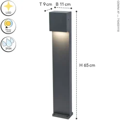 Eco-Light LED Stehlampe außen Aluminium IP54 10 W 65 cm Anthrazit< Metall Lampen|Wegeleuchten