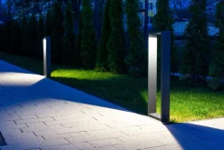 Wegeleuchten|Led Außenleuchten*SU-MA LED Stehlampe außen Aluminium Glas IP65 9 W 75 cm hoch