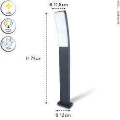 Metall Lampen|Wegeleuchten*Eco-Light LED Stehlampe Außen Aluminium 74 cm 4000 K 1100 lm IP54