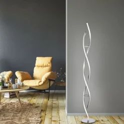 Led Lampen|Metall Lampen*Paul Neuhaus LED Stehlampe dimmbar in Stahl H:134 cm 3000 K 3128 lm