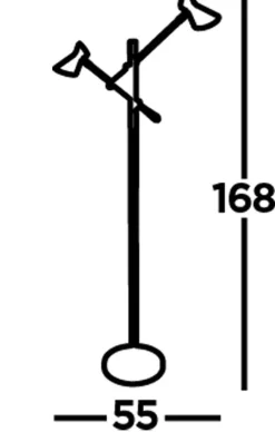 Searchlight LED Stehlampe 3000K 160 cm verstellbar Metall Schwarz Gold< Led Lampen|Wandleuchten