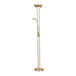 Wohnzimmerlampen|Glaslampen*Searchlight LED Stehlampe mit Dimmer Metall Glas 180 cm in Messing