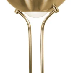 Wohnzimmerlampen|Glaslampen*Searchlight LED Stehlampe mit Dimmer Metall Glas 180 cm in Messing