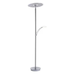 Wohnzimmerlampen|Metall Lampen*Paul Neuhaus LED Stehlampe mit Lesearm in Stahl Glas 200 cm 5770 lm