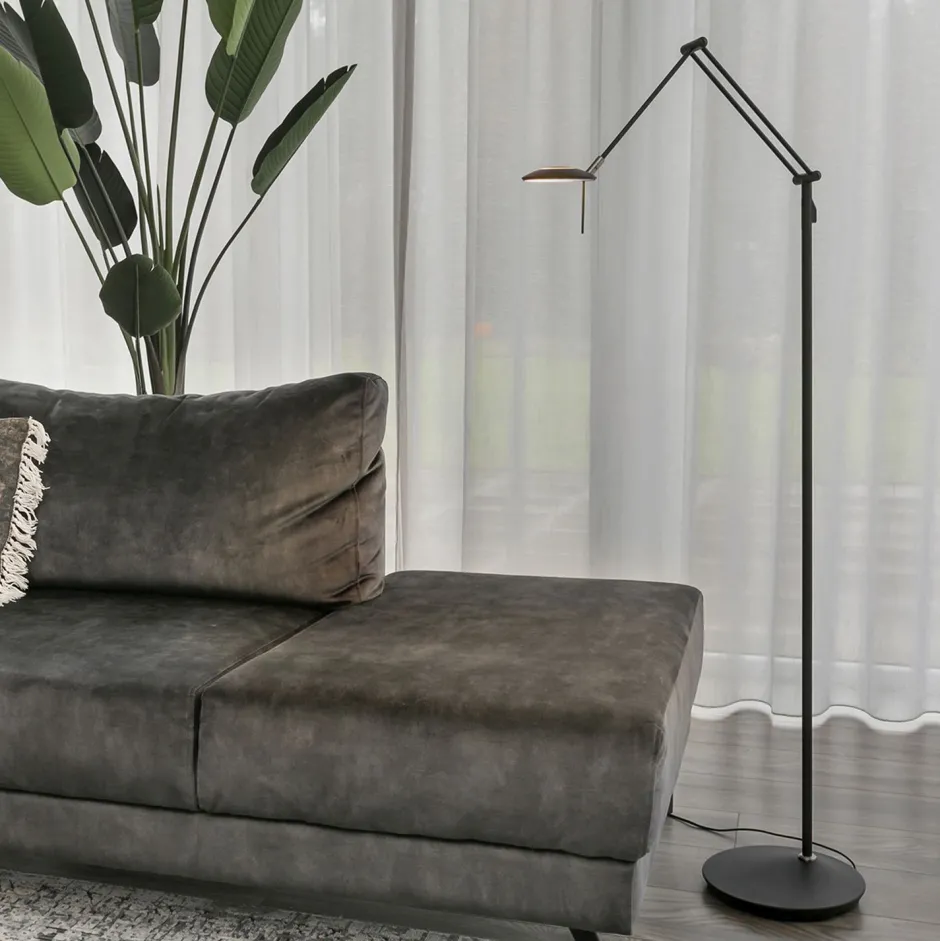 Steinhauer LED Stehlampe Modern Schwarz 185 cm beweglich dimmbar< Led Lampen|Stehlampen