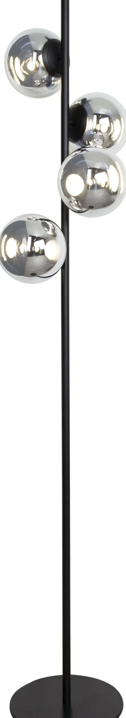 Led Lampen|Kugellampen*Eco-Light LED Stehlampe Schwarz Rauchsilber 160 cm 3000 K Modern