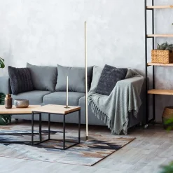 Searchlight LED Stehleuchte Metall dimmbar 18 W 150 cm in Silber< Wohnzimmerlampen|Metall Lampen