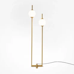 Maytoni LED Stehleuchte Metall Glas 150 cm hoch in Messing Weiß< Led Lampen|Kugellampen