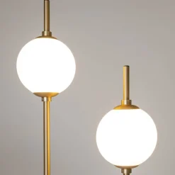 Maytoni LED Stehleuchte Metall Glas 150 cm hoch in Messing Weiß< Led Lampen|Kugellampen