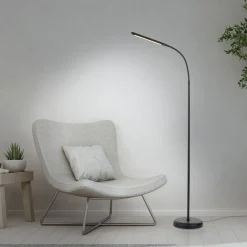 Wohnzimmerlampen|Metall Lampen*Just Light LED Stehleuchte Metall Schwarz Touch 125 cm verstellbar