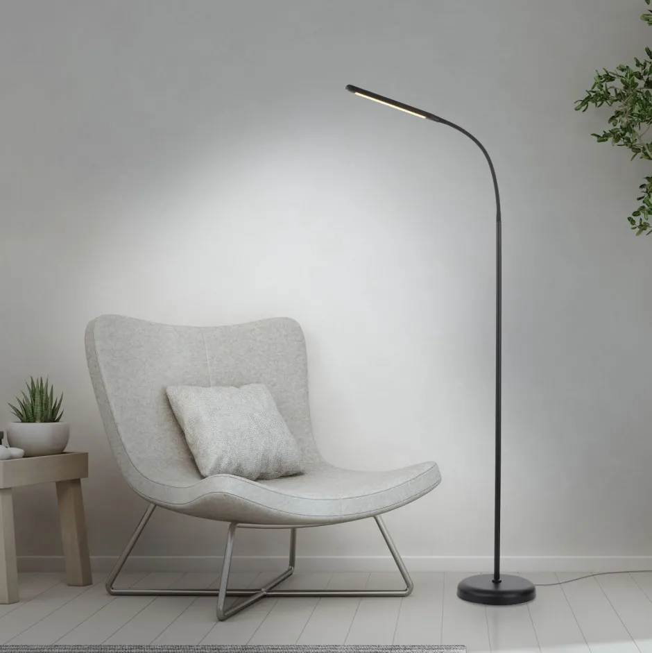 Wohnzimmerlampen|Metall Lampen*Just Light LED Stehleuchte Metall Schwarz Touch 125 cm verstellbar