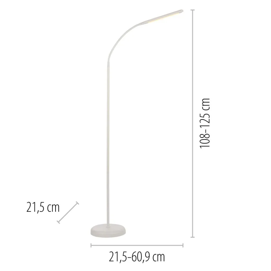 Wohnzimmerlampen|Metall Lampen*Just Light LED Stehleuchte Metall Weiß Touch 125 cm verstellbar