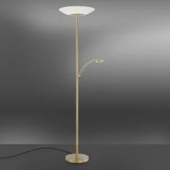 Paul Neuhaus LED Stehleuchte mit Lesearm Messing Glas 181 cm 3900 lm< Wohnzimmerlampen|Metall Lampen