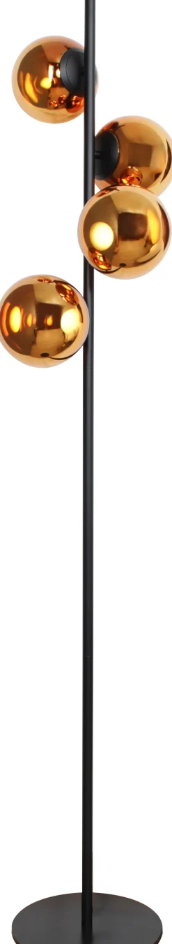 Led Lampen|Kugellampen*Eco-Light LED Stehleuchte Schwarz Bernstein 160 cm 40 W Modern