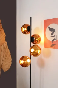 Led Lampen|Kugellampen*Eco-Light LED Stehleuchte Schwarz Bernstein 160 cm 40 W Modern