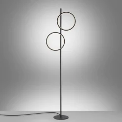 Just Light LED Stehleuchte Schwarz Metall Ringe 151 cm 1290 lm< Wohnzimmerlampen|Metall Lampen