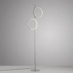 Wohnzimmerlampen|Metall Lampen*Just Light LED Stehleuchte Silber Metall Ringe 151 cm 1290 lm 10 W