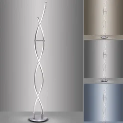 Wohnzimmerlampen|Metall Lampen*Paul Neuhaus LED Stehleuchte Wellen in Stahl dimmbar 53 W 140 cm