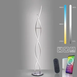 Wohnzimmerlampen|Metall Lampen*Paul Neuhaus LED Stehleuchte Wellen in Stahl dimmbar 53 W 140 cm