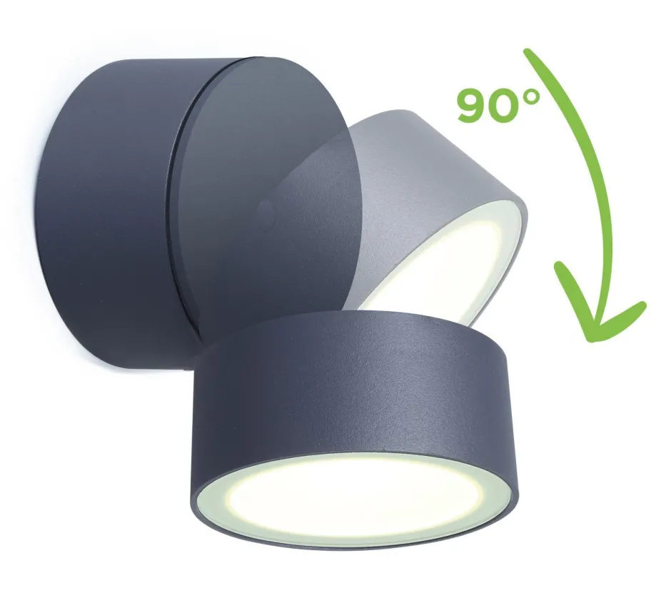 Metall Lampen|Led Außenleuchten*Eco-Light LED Strahler außen Aluminium verstellbar IP54 Anthrazit