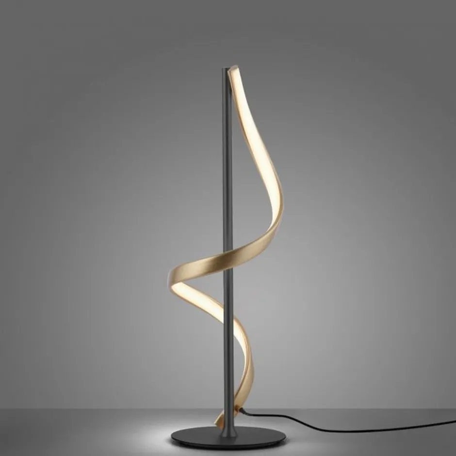 Wohnzimmerlampen|Schlafzimmer Lampen*Paul Neuhaus LED Tischlampe dimmbar 50 cm 1235 lm Anthrazit Messing