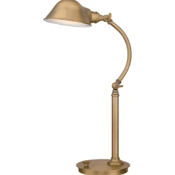 Led Lampen|Bürolampen*Elstead LED Tischlampe dimmbar 53cm verstellbar in Messing antik