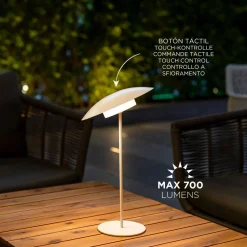 Newgarden LED Tischlampe kabellos Akku Touch H: 40 cm IP44 Weiß< Led Außenleuchten|Moderne Außenleuchten