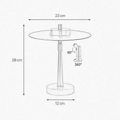 Giovanni Battista LED Tischlampe Messing Eisen H: 28 cm 2700 K Modern< Led Lampen|Tischlampen