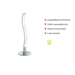 Wohnzimmerlampen|Schlafzimmer Lampen*Just Light LED Tischlampe Metall in Stahl 30 cm 300 lm blendarm