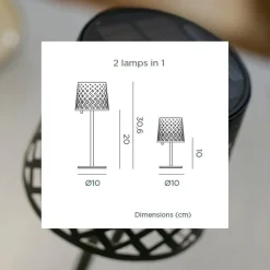 Newgarden LED Tischlampe Solar Touch Dimmer kabellos tragbar 30 cm< Metall Lampen|Solarleuchten