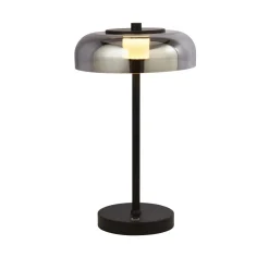 Searchlight LED Tischlampe Touch Dimmer Schwarz Rauchgrau 39 cm< Wohnzimmerlampen|Glaslampen