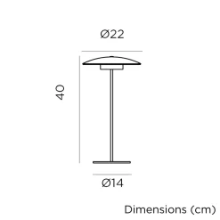 Led Außenleuchten|Moderne Außenleuchten*Newgarden LED Tischleuchte Akku Touch 40 cm IP44 Anthrazit außen tragbar