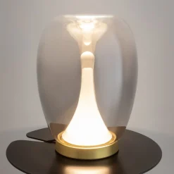 Maytoni LED Tischleuchte Aluminium Rauchglas D: 20 cm 27,2 cm< Led Lampen|Tischlampen