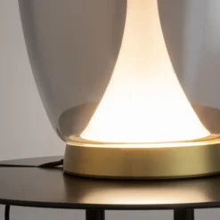 Maytoni LED Tischleuchte Aluminium Rauchglas D: 20 cm 27,2 cm< Led Lampen|Tischlampen