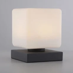 Paul Neuhaus LED Tischleuchte Anthrazit Glas 16 cm 580 lm dimmbar< Wohnzimmerlampen|Schlafzimmer Lampen