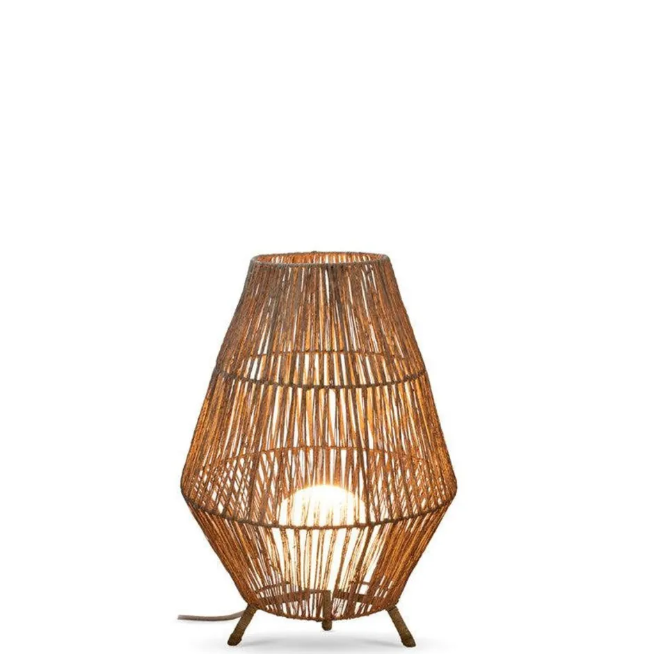 Wegeleuchten|Moderne Außenleuchten*Newgarden LED Tischleuchte außen IP54 72 cm Rattan Dimmer Fernbedienung