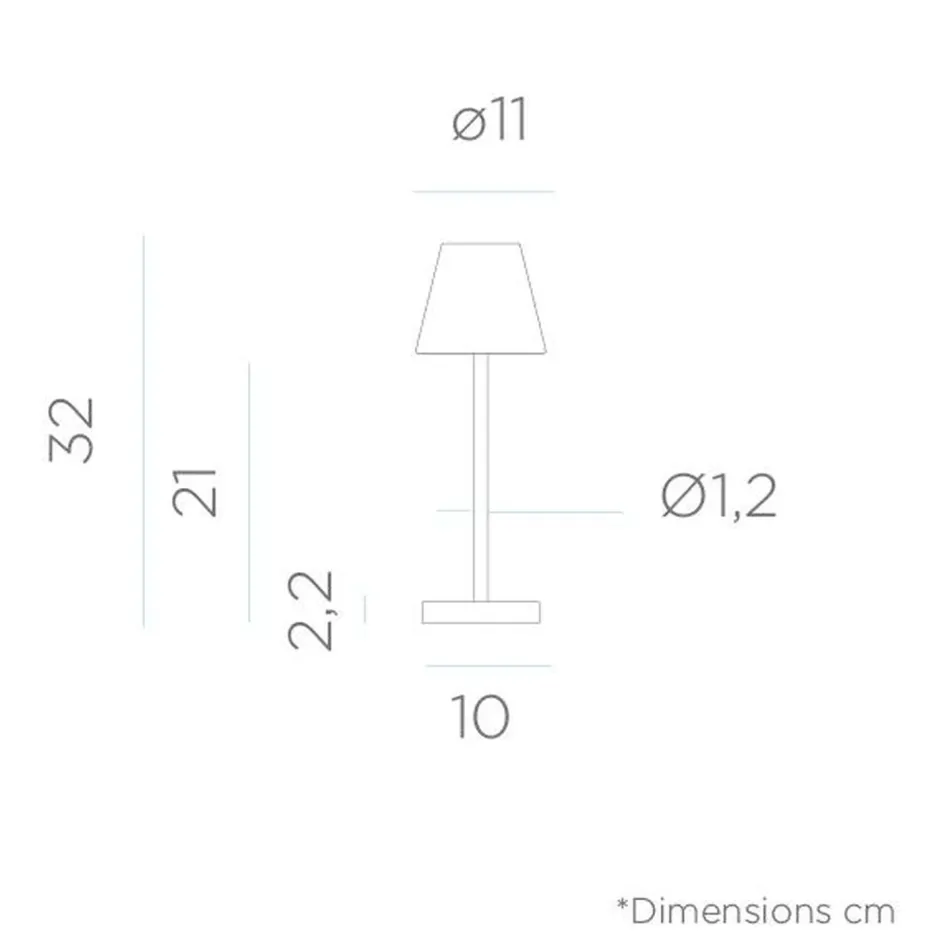 Metall Lampen|Led Außenleuchten*Newgarden LED Tischleuchte außen kabellos 32 cm Touch Dimmer Grau Weiß