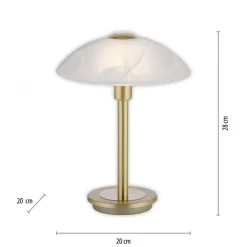 Wohnzimmerlampen|Schlafzimmer Lampen*Paul Neuhaus LED Tischleuchte dimmbar in Messing Alabasterglas 3 W