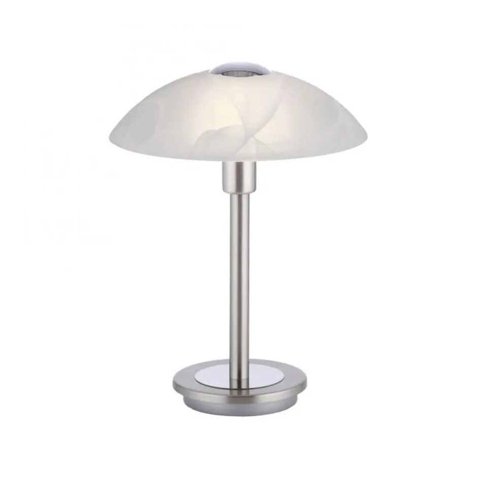 Paul Neuhaus LED Tischleuchte dimmbar in Silber Alabasterglas 28 cm< Wohnzimmerlampen|Schlafzimmer Lampen
