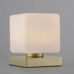 Led Lampen|Schlafzimmer Lampen*Paul Neuhaus LED Tischleuchte Glas 16 cm 580 lm dimmbar in Messing