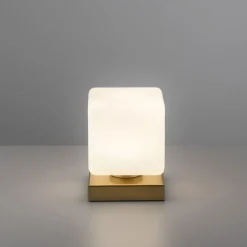 Led Lampen|Schlafzimmer Lampen*Paul Neuhaus LED Tischleuchte Glas 16 cm 580 lm dimmbar in Messing