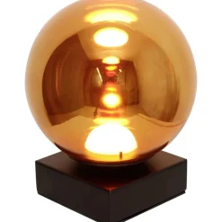 Eco-Light LED Tischleuchte Glasschirm in Bernstein H:18 cm 3000 K< Led Lampen|Tischlampen