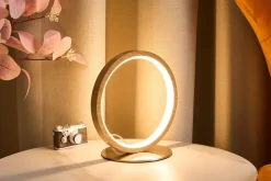 Eco-Light LED Tischleuchte Holz 20,4 cm 3500 K 9 W Natur Schwarz< Wohnzimmerlampen|Metall Lampen