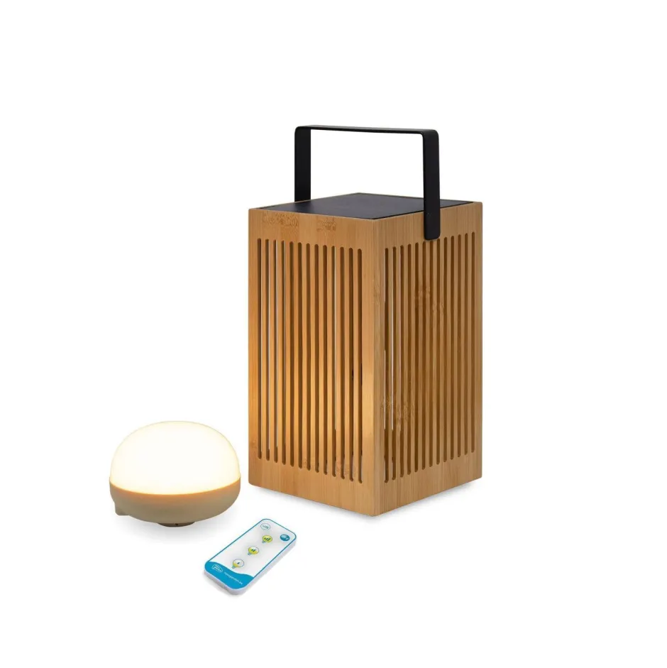 Metall Lampen|Moderne Außenleuchten*Newgarden LED Tischleuchte Holz Metall 24 cm IP54 2700K kabellos Outdoor