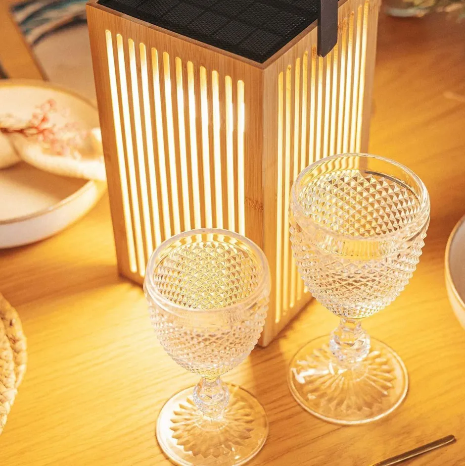 Metall Lampen|Moderne Außenleuchten*Newgarden LED Tischleuchte Holz Metall 24 cm IP54 2700K kabellos Outdoor