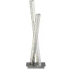 Wohnzimmerlampen|Metall Lampen*Searchlight LED Tischleuchte in Chrom Metall Glas 56 cm 13 W 360 lm