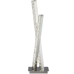 Wohnzimmerlampen|Metall Lampen*Searchlight LED Tischleuchte in Chrom Metall Glas 56 cm 13 W 360 lm