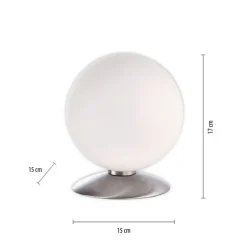 Paul Neuhaus LED Tischleuchte in Stahl Glaskugel 3 W 3000 K dimmbar< Wohnzimmerlampen|Schlafzimmer Lampen