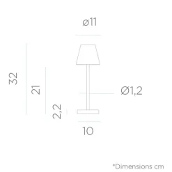 Metall Lampen|Led Außenleuchten*Newgarden LED Tischleuchte kabellos Touch Dimmer 32 cm IP44 Rosa Weiß
