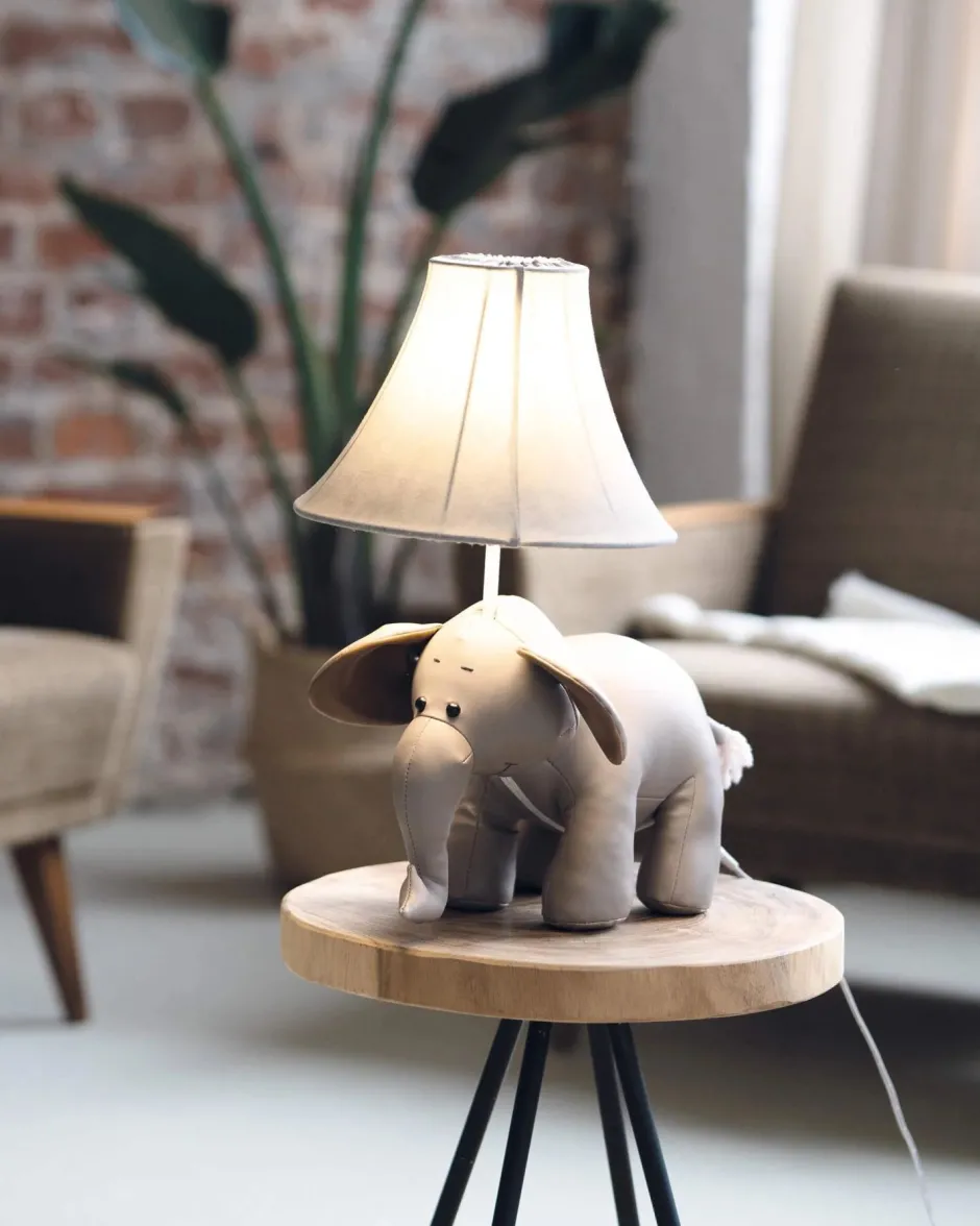 Happy Lamps LED Tischleuchte Kinderzimmer Elefant 48 cm Grau vegan<Kinder Wohnzimmerlampen|Kinderzimmerlampen